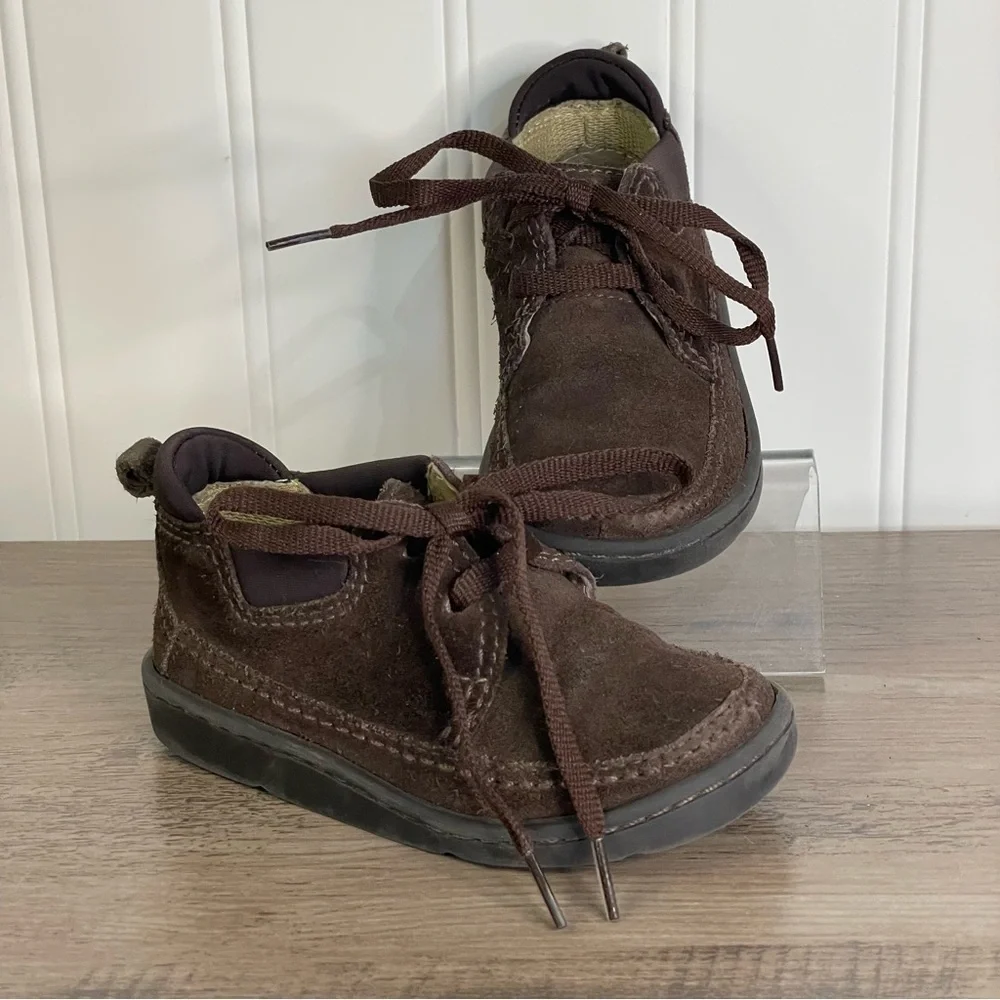 Baby‎ Gap Toddler sz 5 Brown Suede Leather Lace Up Shoes